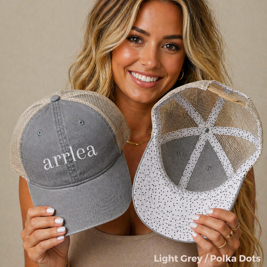 Embroidered arrlea Signature Hat (Cream)