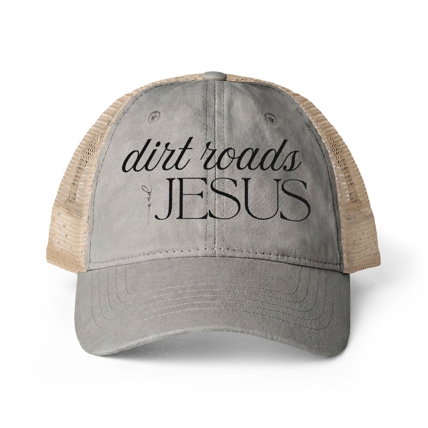 Embroidered Dirt Roads and Jesus Hat (black)