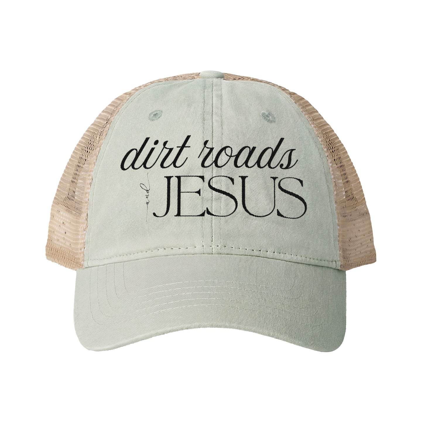 Embroidered Dirt Roads and Jesus Hat (black)