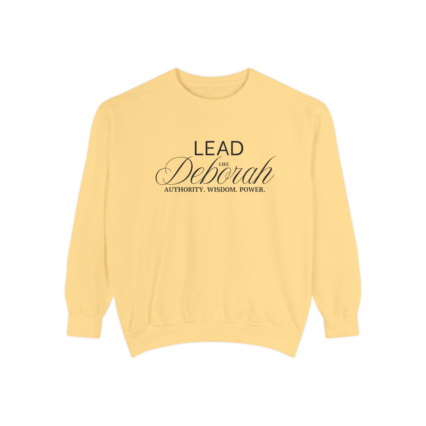 Lead Like Deborah – Authority. Wisdom. Power. Crewneck Sweatshirt