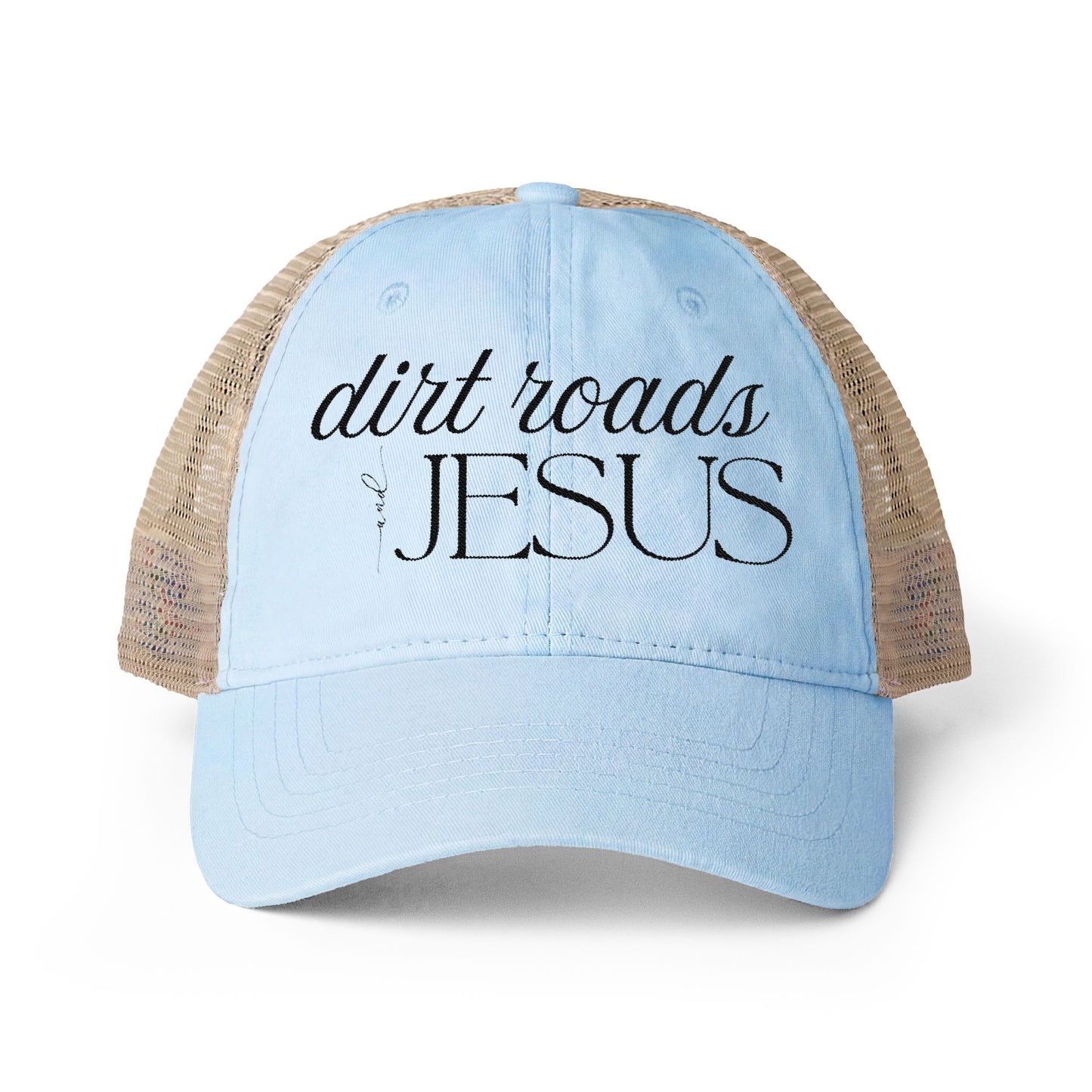 Embroidered Dirt Roads and Jesus Hat (black)