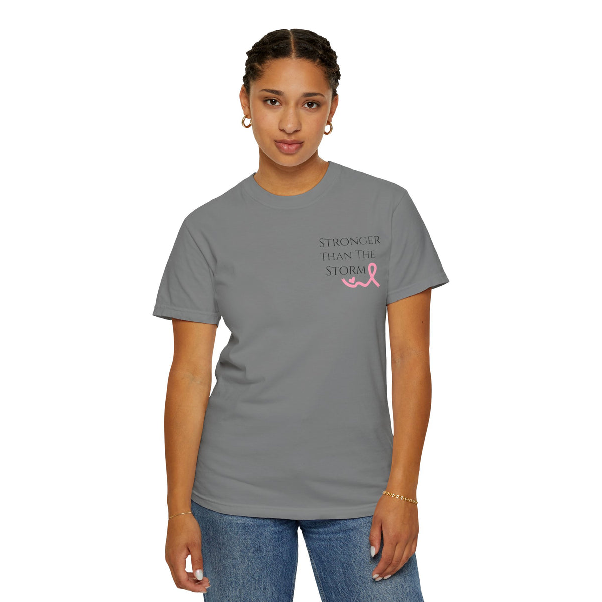 Stronger Than the Storm Tee - Breast Cancer Awareness