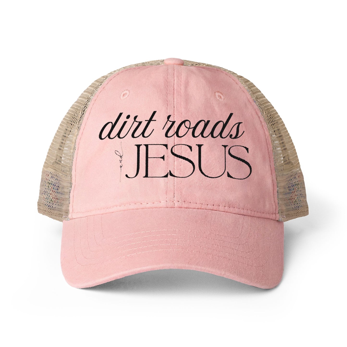 Embroidered Dirt Roads and Jesus Hat (black)