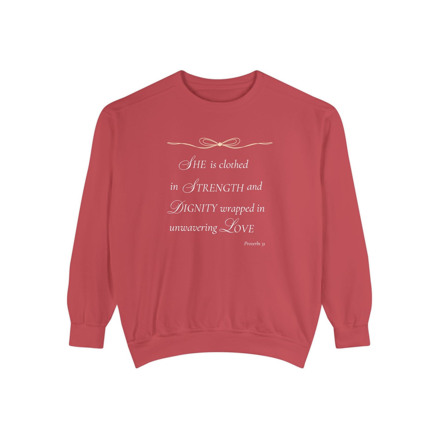 Proverbs 31: Clothed in Strength and Dignity Crewneck Sweatshirt