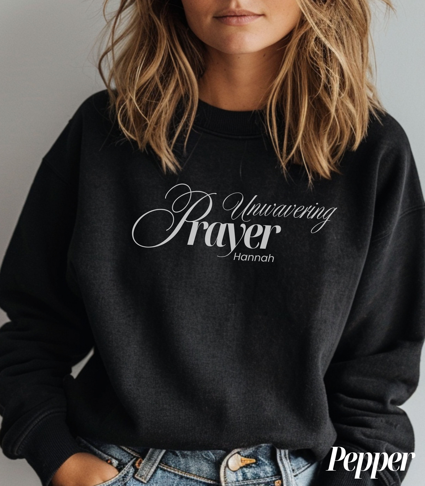 Hannah: Unwavering Prayer Crewneck Sweatshirt