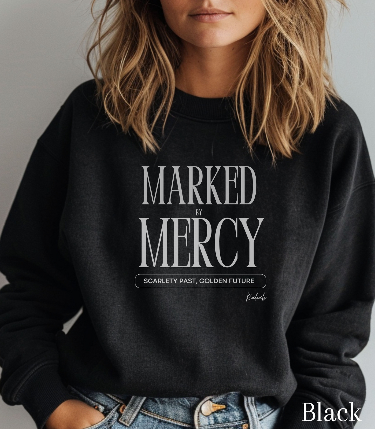 Rahab: Marked by Mercy – Scarlet Past, Golden Future Crewneck Sweatshirt