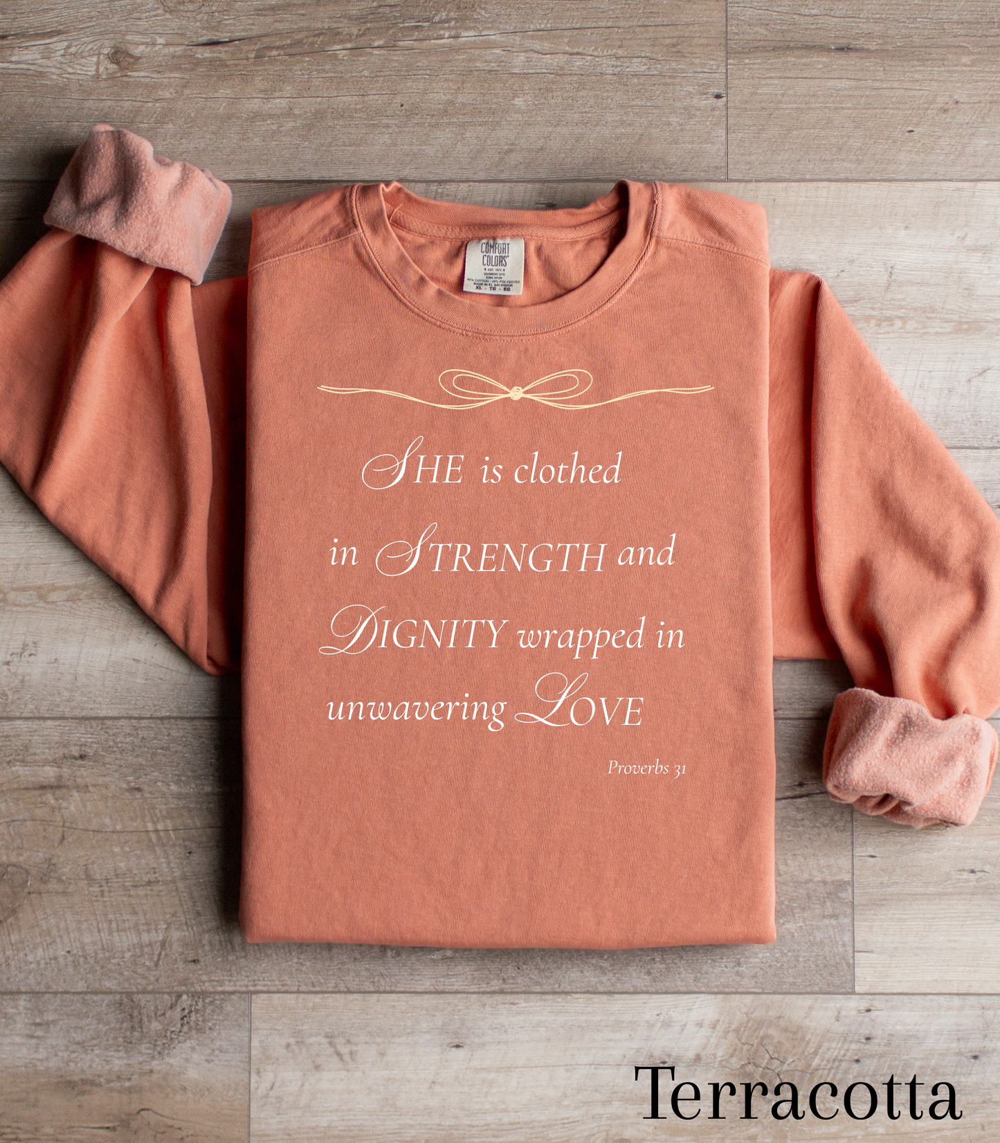 Proverbs 31: Clothed in Strength and Dignity Crewneck Sweatshirt