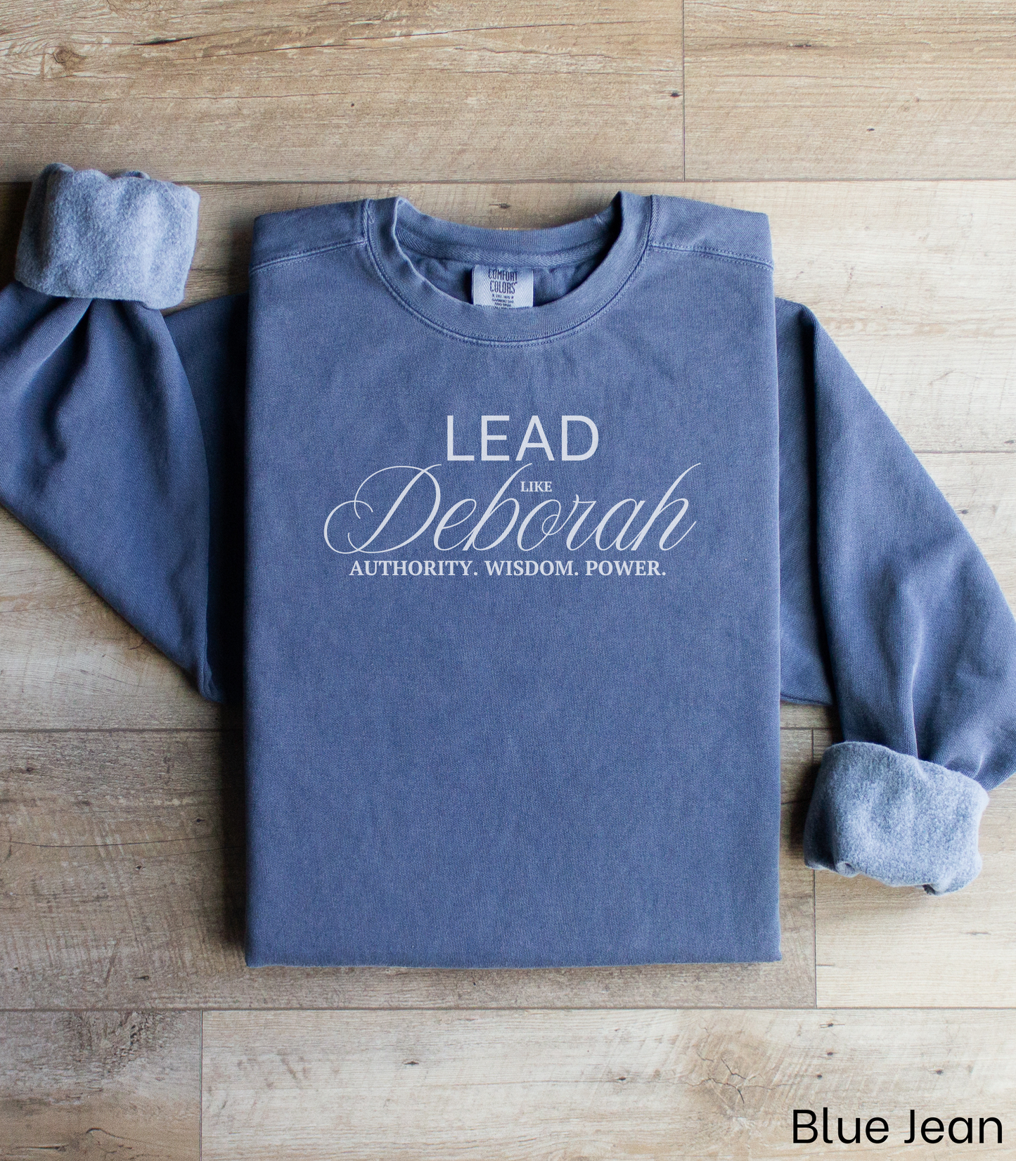 Lead Like Deborah – Authority. Wisdom. Power. Crewneck Sweatshirt
