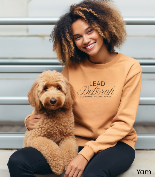 Lead Like Deborah – Authority. Wisdom. Power. Crewneck Sweatshirt