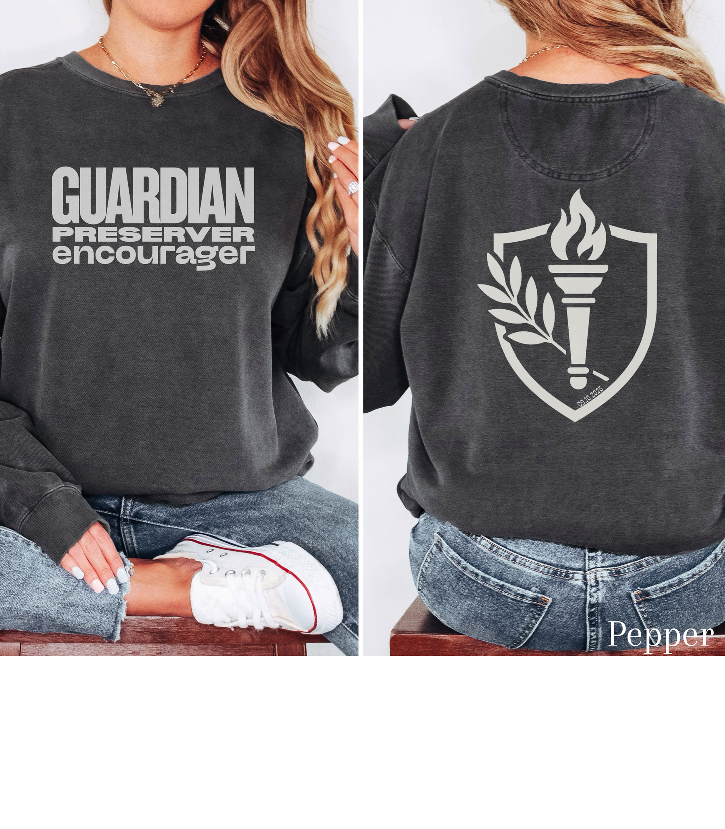 Guardian. Preserver. Encourager. Crewneck Sweatshirt