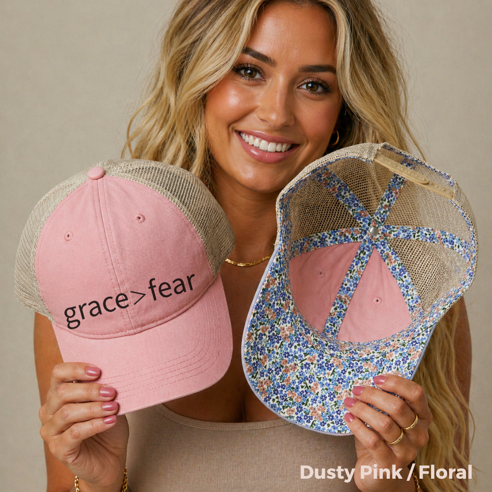 Embroidered Grace is greater than Fear Hat (black)