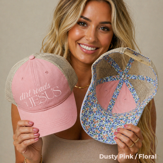 Embroidered Dirt Roads and Jesus Hat (Cream)
