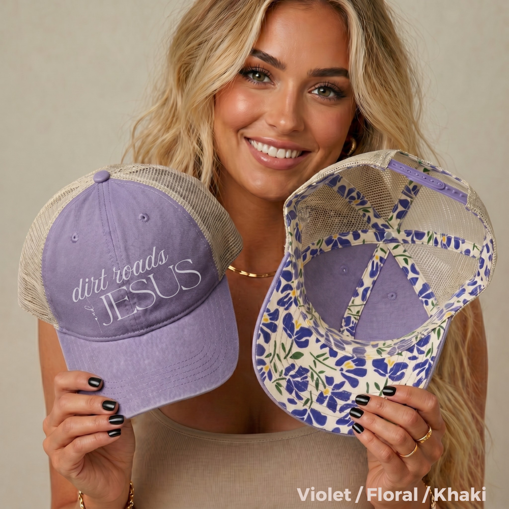 Embroidered Dirt Roads and Jesus Hat (Cream)