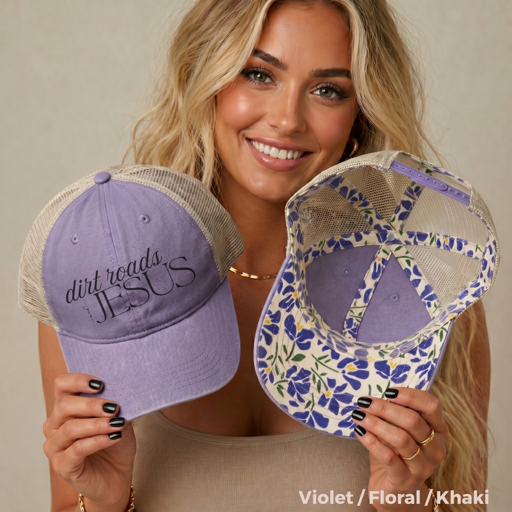 Embroidered Dirt Roads and Jesus Hat (black)