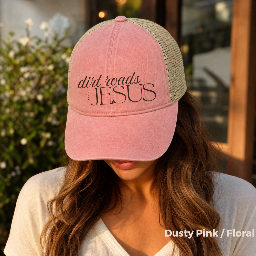 Embroidered Dirt Roads and Jesus Hat (black)