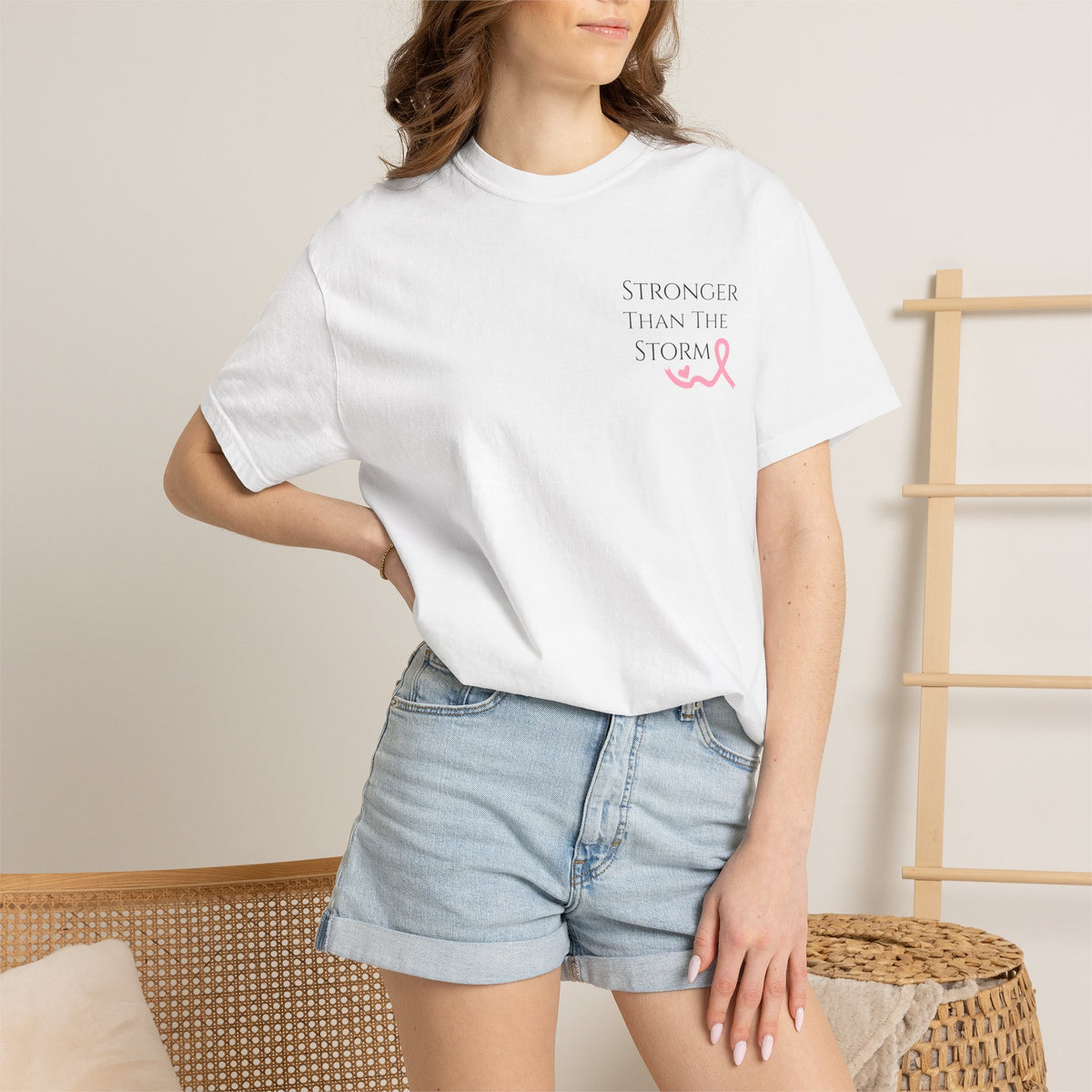 Stronger Than the Storm Tee - Breast Cancer Awareness