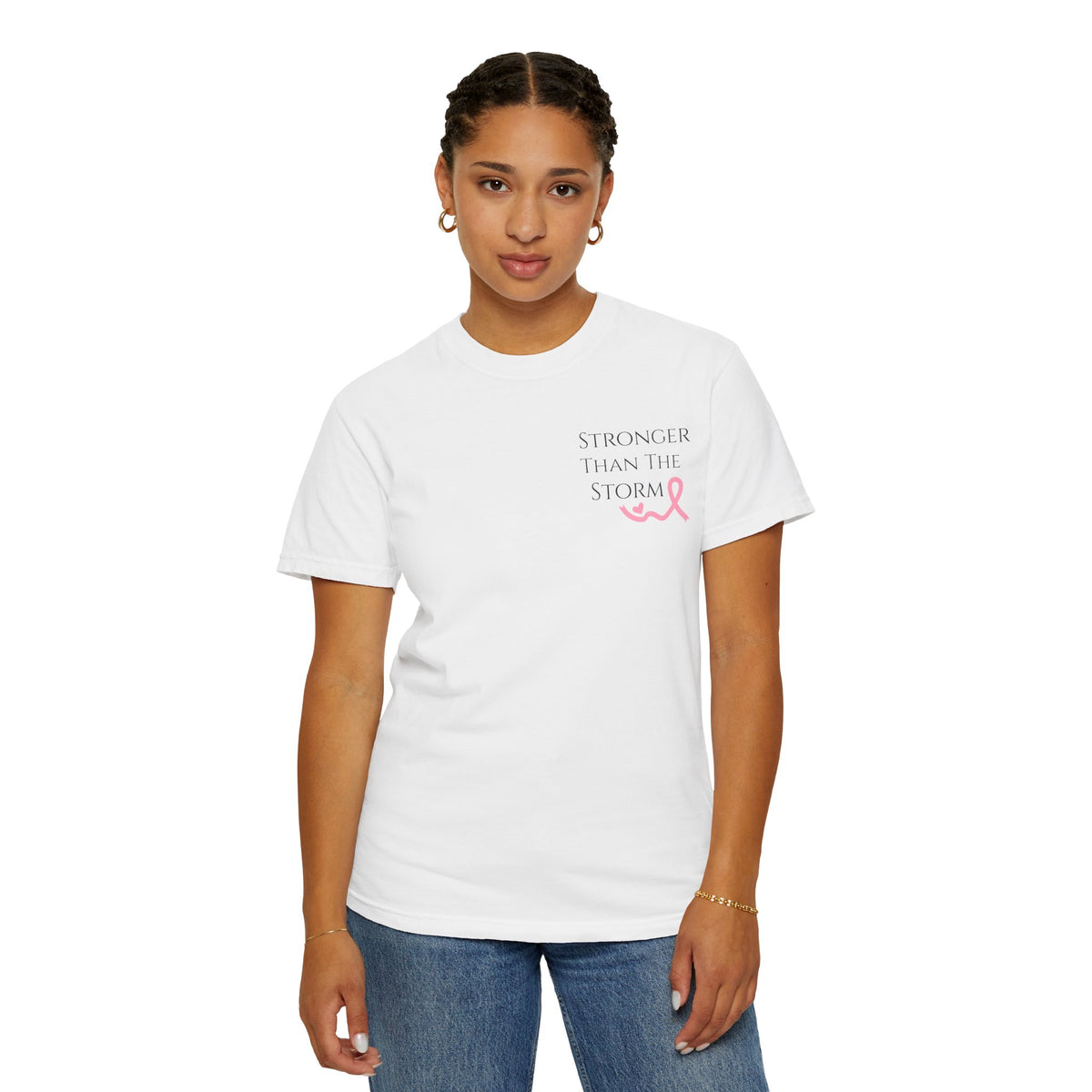 Stronger Than the Storm Tee - Breast Cancer Awareness