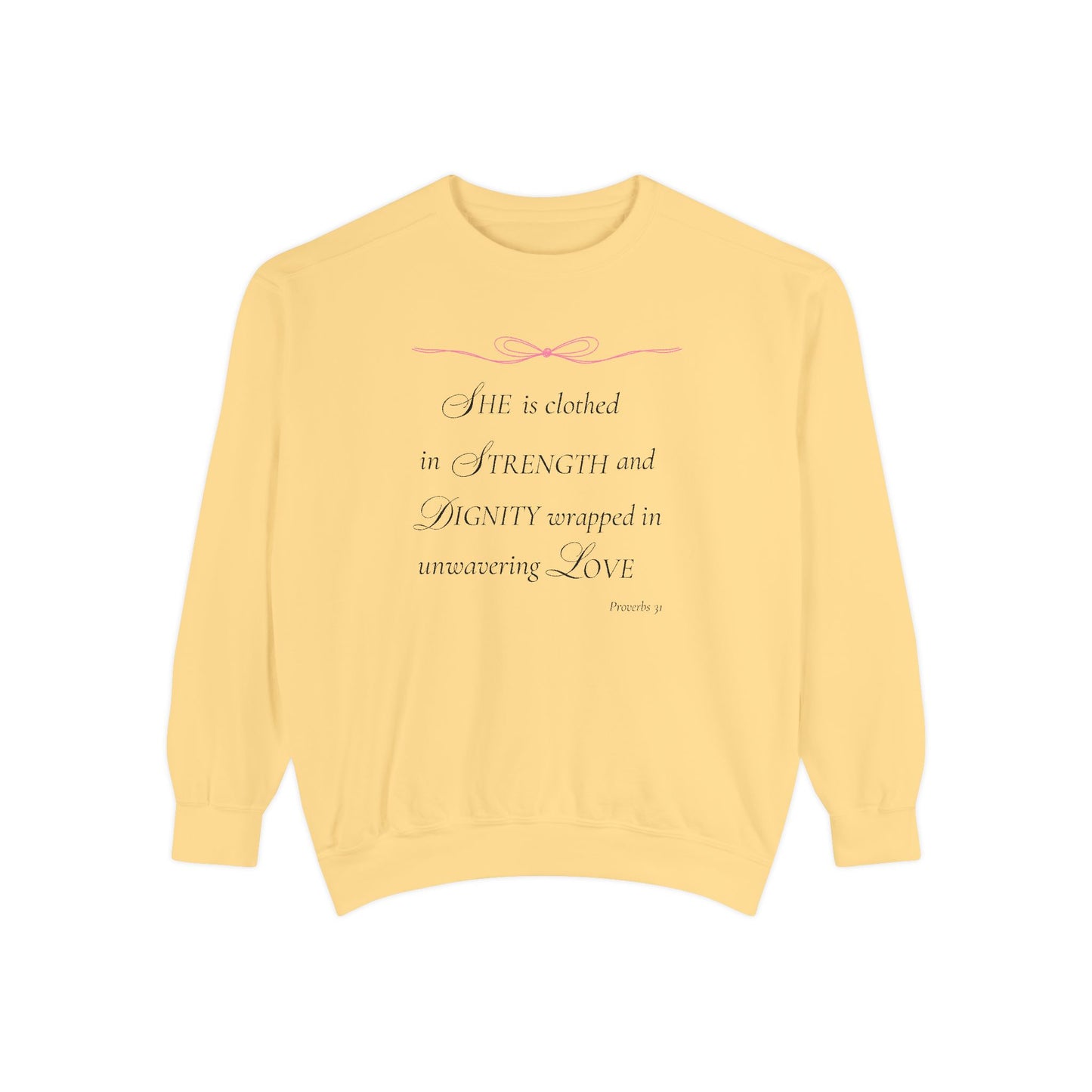 Proverbs 31: Clothed in Strength and Dignity Crewneck Sweatshirt